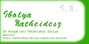 ibolya matheidesz business card